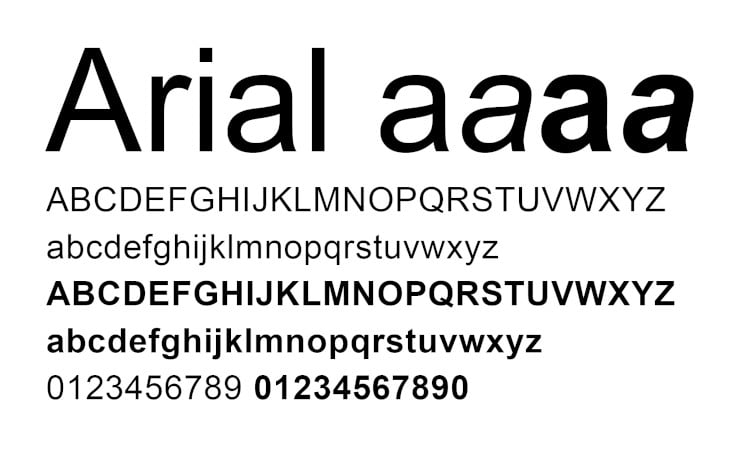 Arial font